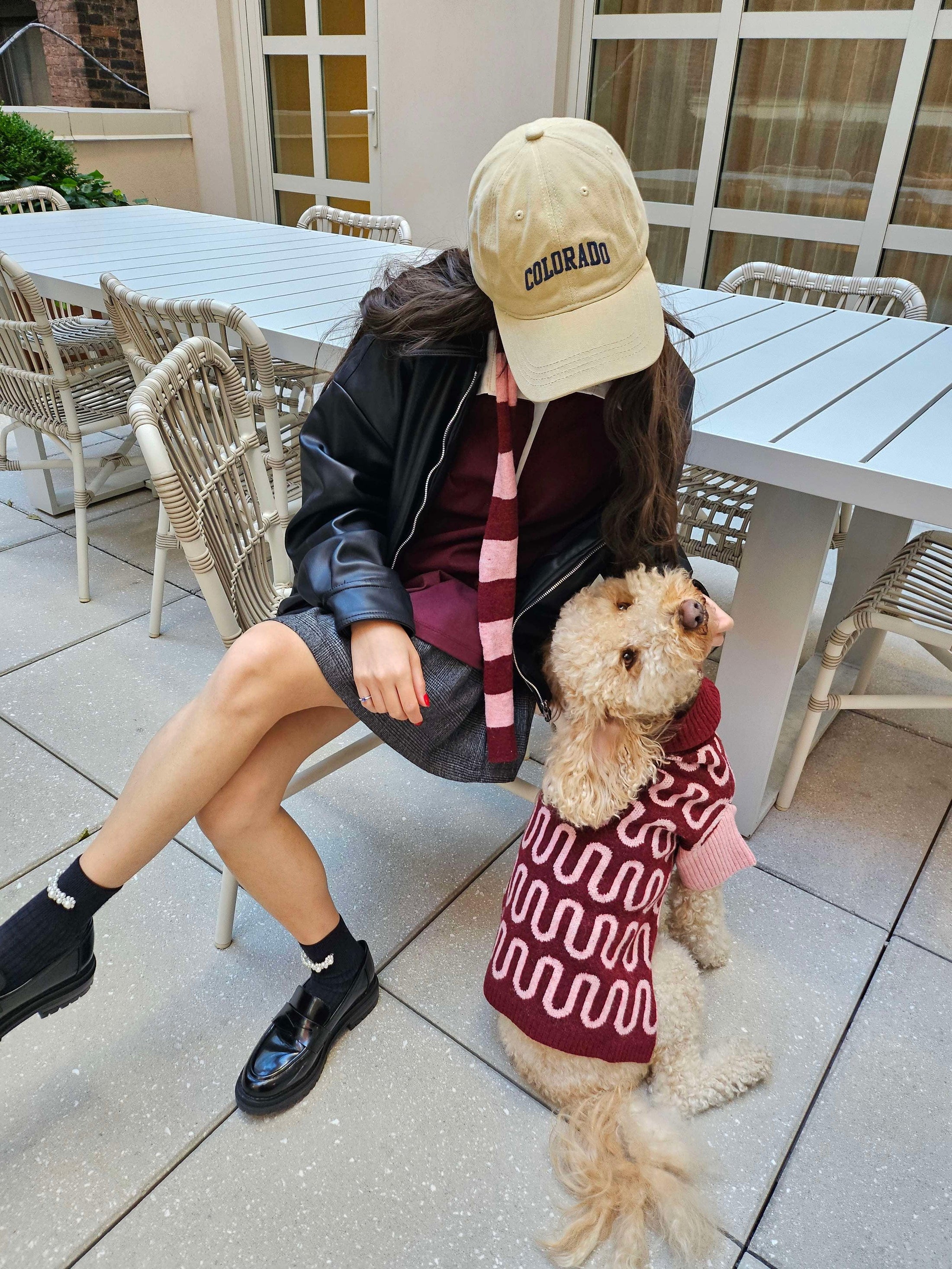 Rosé Bliss Thin Useless Striped Scarf 