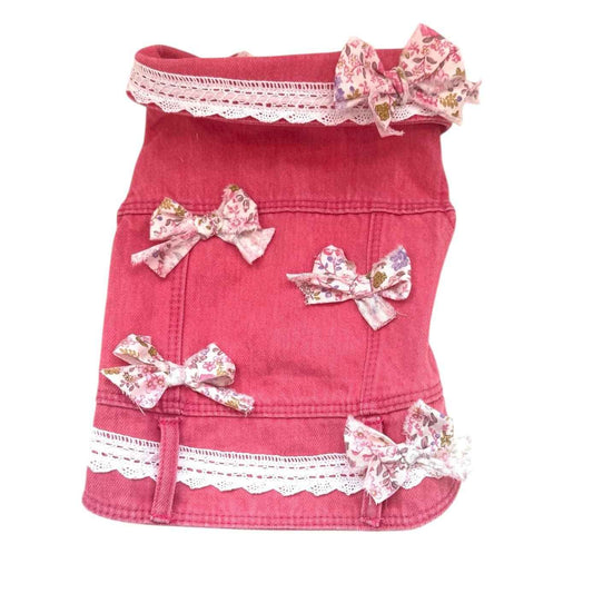 Pink Vest with Floral Pink Bows