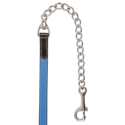 ExionPro Duo-Tone Leather Lead with Chain - Blue
