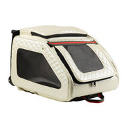 RIO Ivory Quilted with Stripe Rolling Carrier 3 in 1 carrier! Airline Approved Carrier, Back Pack, and Car Seat!!