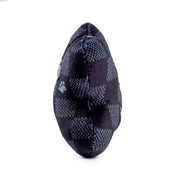 Black Checker Chewy Vuiton Bone Squeaker Dog Toy