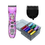 Flash5 5-in-1 Digital Cordless Clipper Purple/Skull with Comb Set and Detailer Blade by Kenchii
