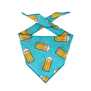 Beer Bandana | Food Dog Tie Bandana | Beer Mugs| Dog Bandana