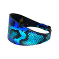 Load image into Gallery viewer, Electric/Turquoise Blue & Black Custom Snake 4” Wide Style Collar
