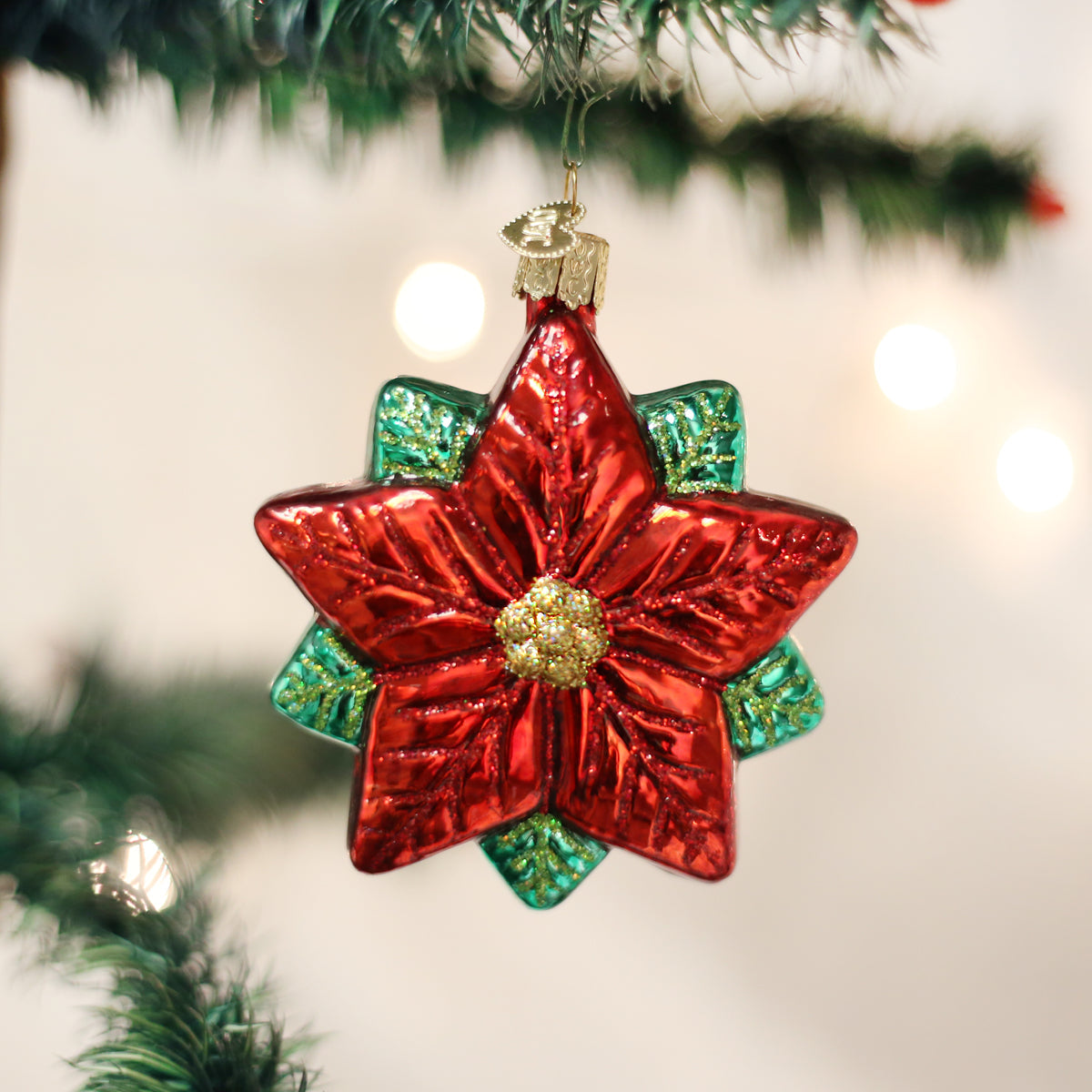 Poinsettia Star Ornament - Southlake Paws