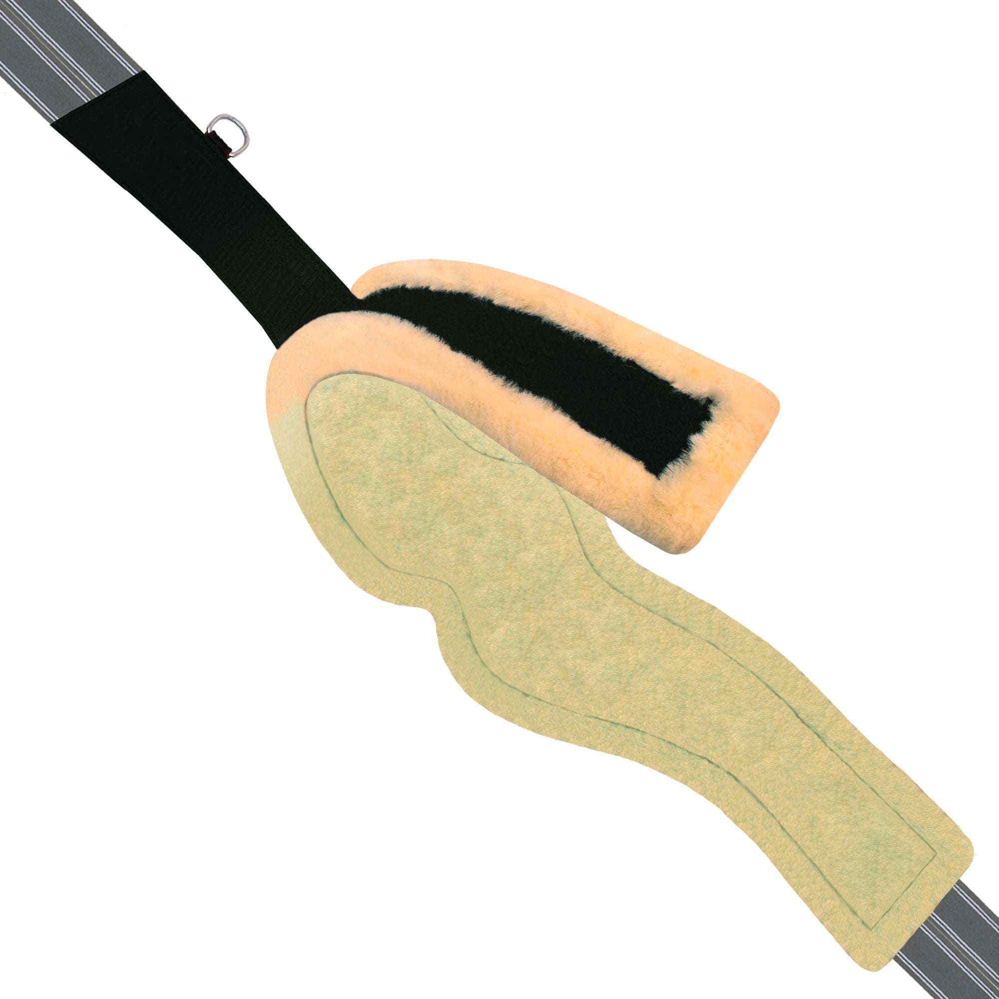 Southlake Paws ExionPro 'AdaptLine' Wave Over Lay Girth in grey elastic with white lines and soft padding.