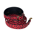 Load image into Gallery viewer, Glam Red & Black Leopard Print Italian Leather Collar & Leash Set

