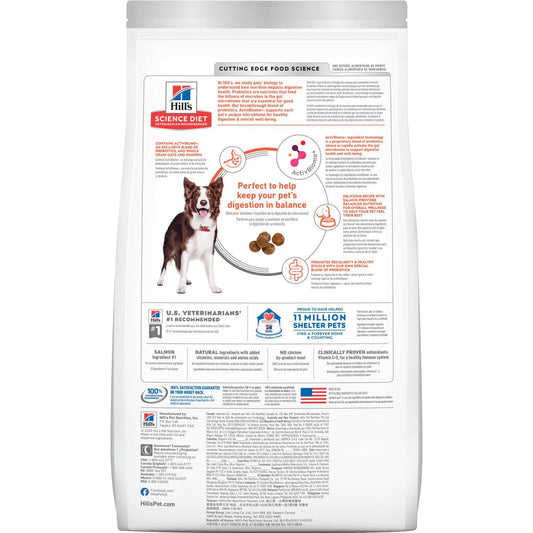 Hill's Science Diet Adult Perfect Digestion Salmon, Whole Oats & Brown Rice Recipe Dry Dog Food Bag 