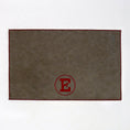 Load image into Gallery viewer, Personalized Faux Leather Dog Placemat Grey/Wine Red
