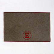 Personalized Faux Leather Dog Placemat Grey/Wine Red