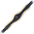 Load image into Gallery viewer, ExionPro Fancy Stitched Snap Over Lay Girth - Navy Blue Elastic with White Lines
