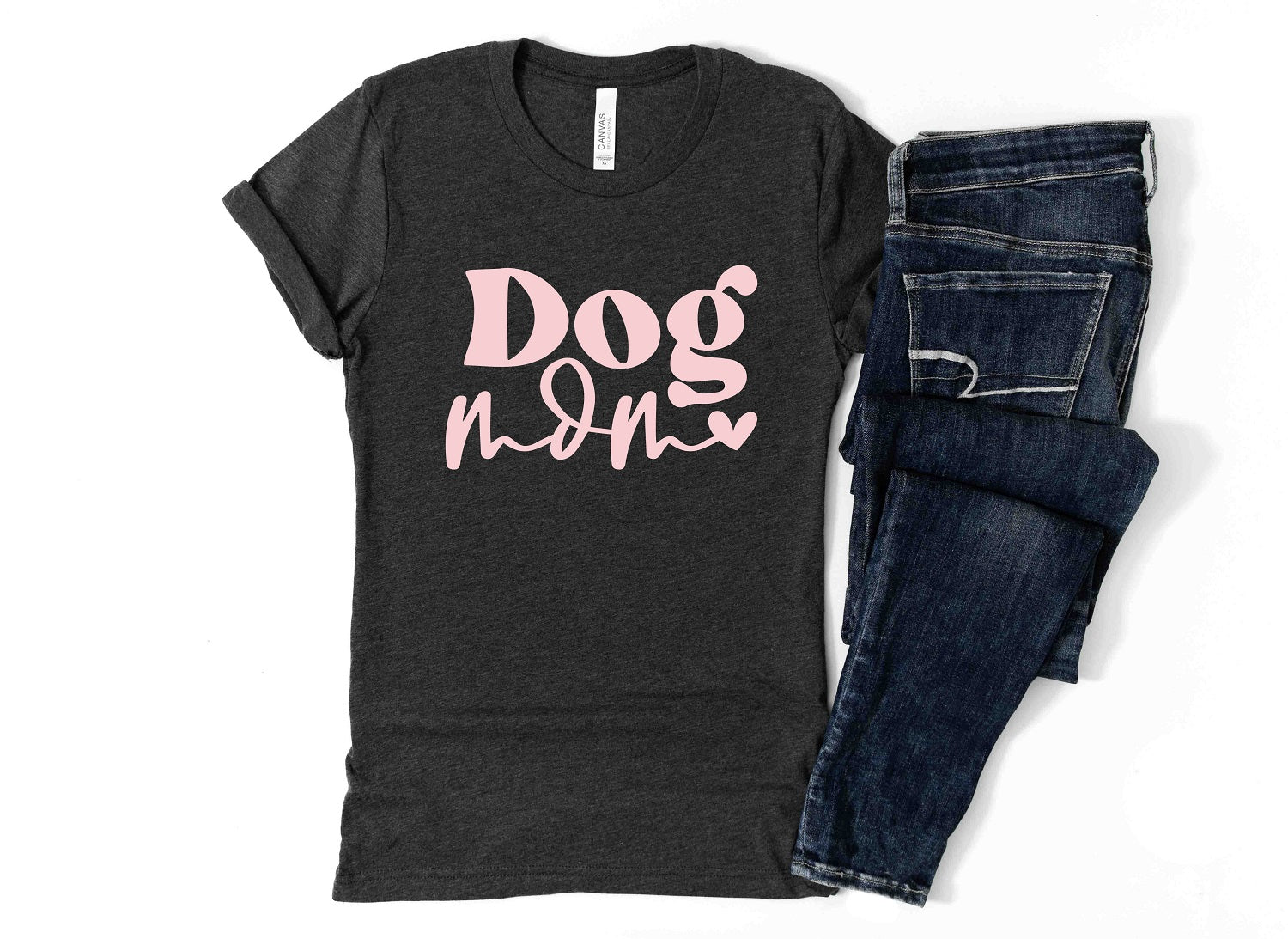DOG MOM Shirt | People Shirts | Printed Tshirt | Human Dog Gear | Pink - Southlake Paws