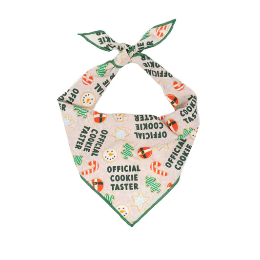 Christmas Bandana |  XMAS Bandana | Holiday Bandana |  official cookie taster - Southlake Paws