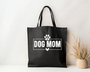 DOG MOM Tote Bag | Canvas Tote | WOVEN WEB HANDLES lightweight 12 oz Canvas |  Tote Bag