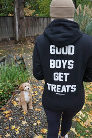 Good Boys Get Treats Hoodie | Gift for Dog Lovers | Front & Back Prints