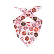 Valentine Bandana | Valentines Day Bandana | Valentine Dog Bandana with Donuts and Coffee