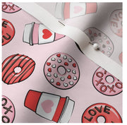 Valentine Bandana | Valentines Day Bandana | Valentine Dog Bandana with Donuts and Coffee