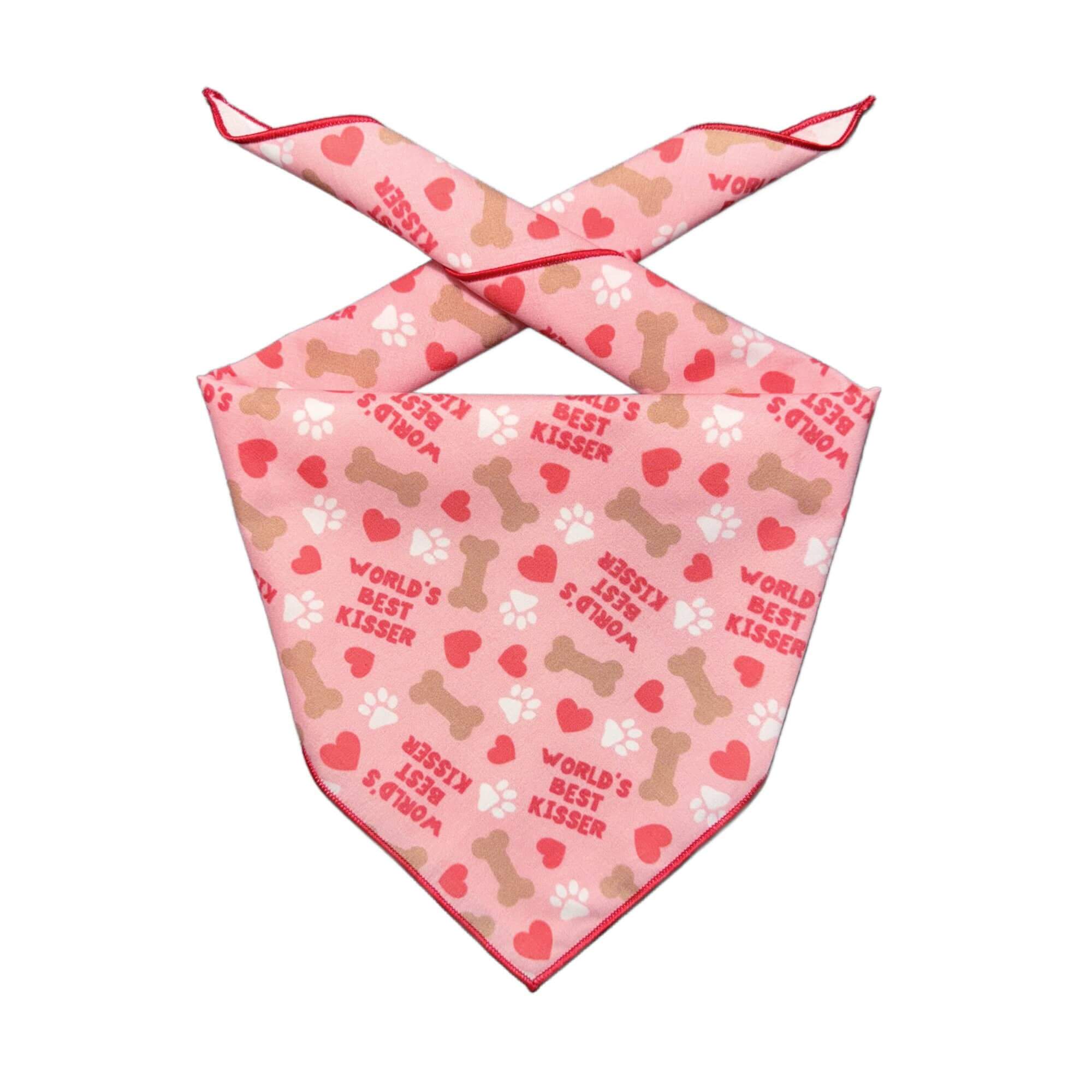 Valentine Bandana | Valentines Day Bandana | Worlds Best Kisser - Southlake Paws