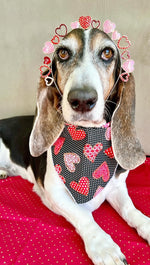 Valentine Bandana | Valentines Day Bandana | Red Hearts Valentine Dog Bandana, Hearts