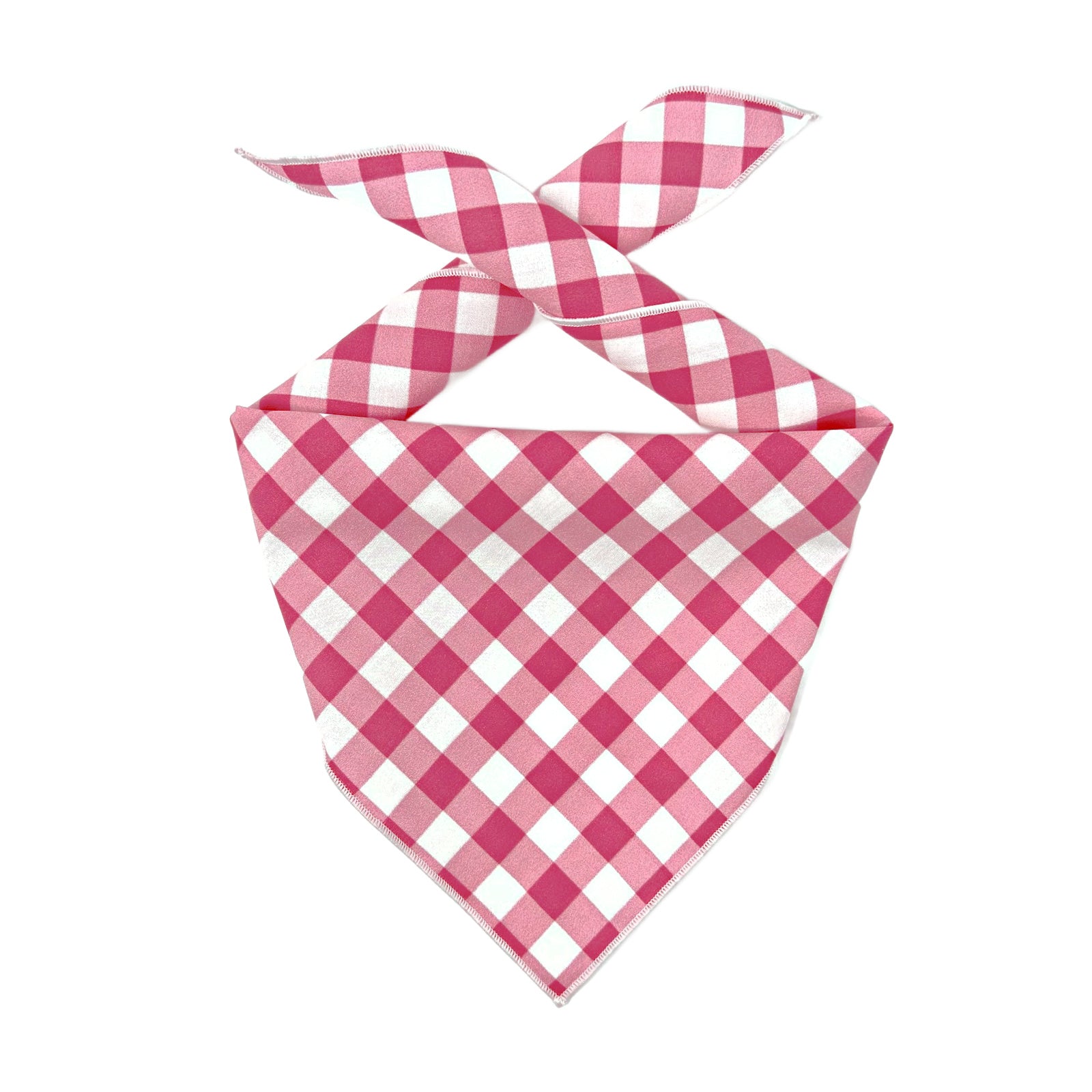 Bandana, Spring Plaid Dog Bandana, Pink, Spring Bandana | Raspberry Gingham - Southlake Paws
