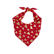 Valentine Bandana | Valentines Day Bandana | Valentine Dog Bandana | Gold Hearts