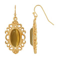 Load image into Gallery viewer, Antique Flair Oval Cats Eye Drop Earrings
