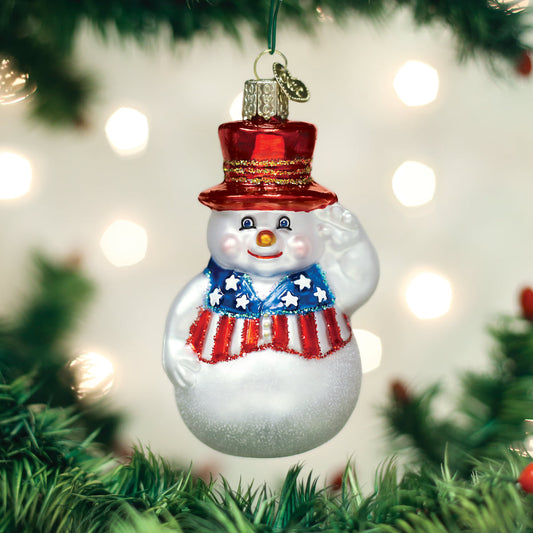 Patriotic Snowman Ornament - Southlake Paws