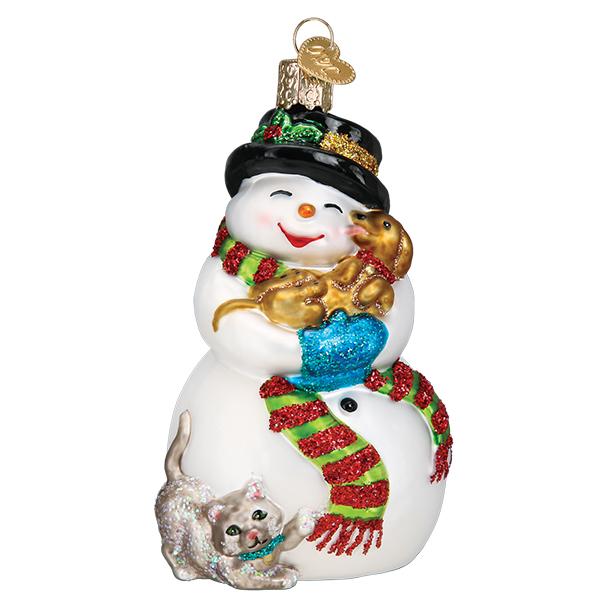Snowman With Playful Pets - Southlake Paws
