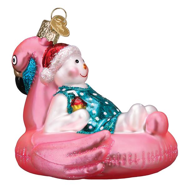 Pool Float Snowman Ornament - Southlake Paws