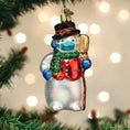 Load image into Gallery viewer, Snowman With Face Mask Ornament - Southlake Paws
