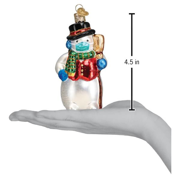 Snowman With Face Mask Ornament - Southlake Paws