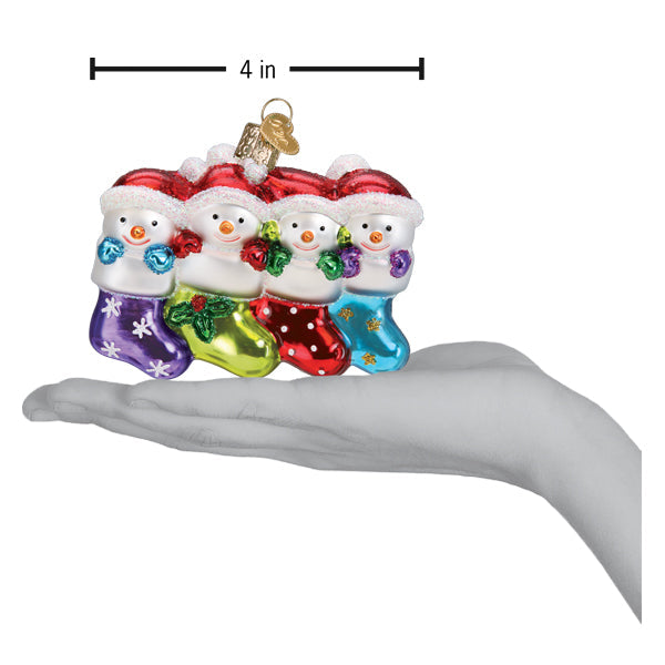 Snow Family Of 4 Ornament - Southlake Paws