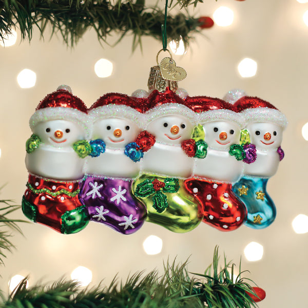 Snow Family Of 5 Ornament - Southlake Paws