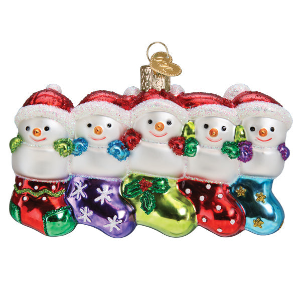 Snow Family Of 5 Ornament - Southlake Paws