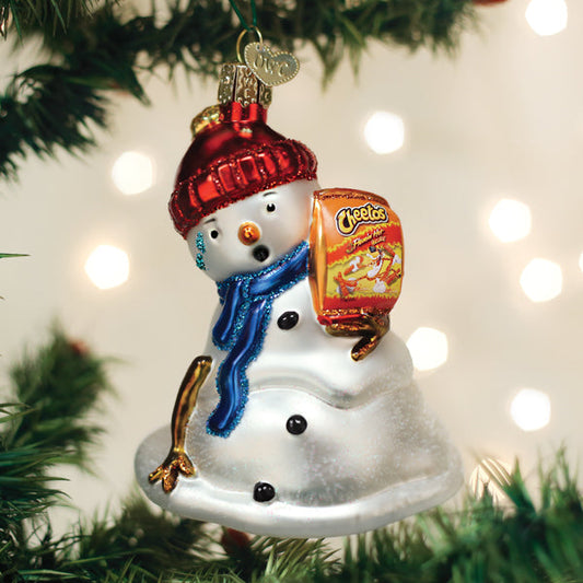 Flamin' Hot Cheetos Snowman Ornament - Southlake Paws
