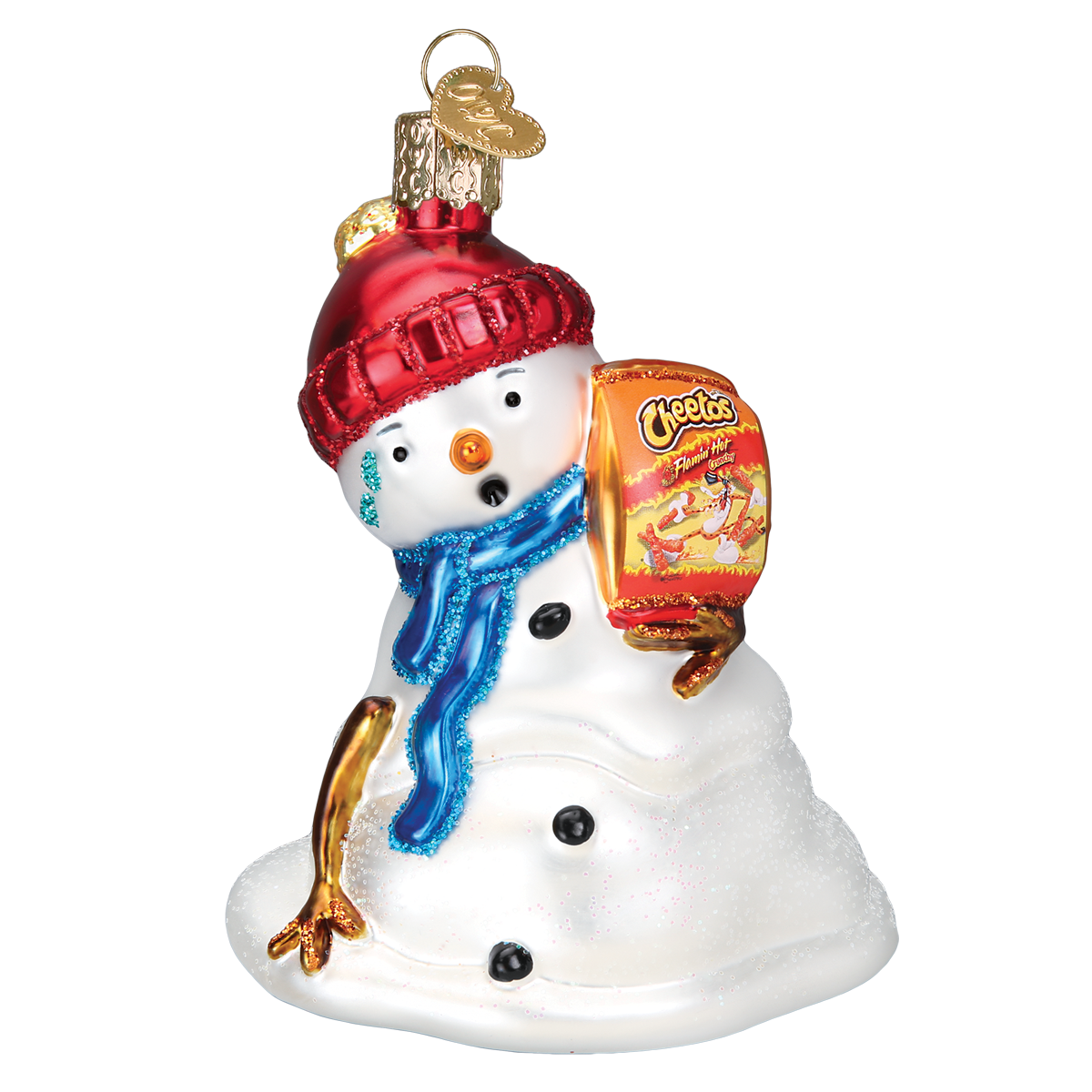 Flamin' Hot Cheetos Snowman Ornament - Southlake Paws