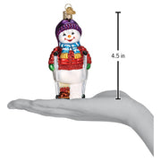 Snowman With Crutches Ornament