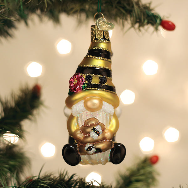 Bee Happy Gnome Ornament - Southlake Paws