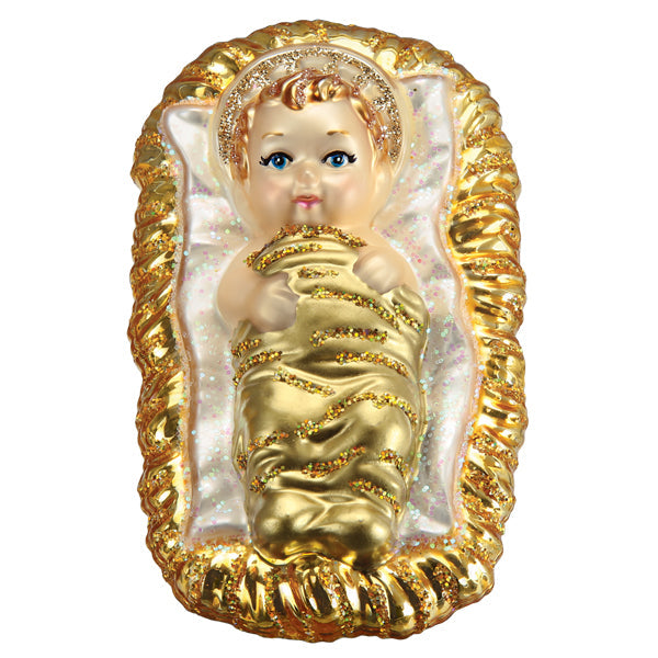 Baby Jesus In Manger Ornament - Southlake Paws