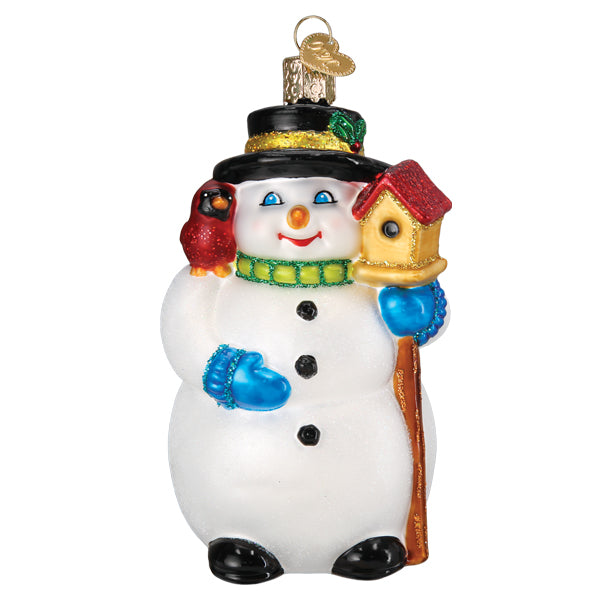 Snowman With Cardinal Ornament - Southlake Paws
