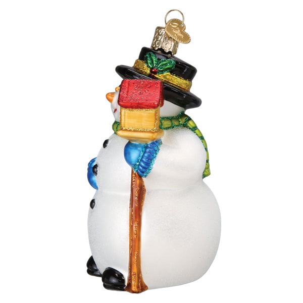Snowman With Cardinal Ornament - Southlake Paws