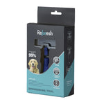 Medium Deshedding Tool Blue For Long Coat Dogs by Refuresh