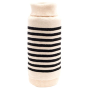 Cream/Black Stripe Turtleneck Sweater