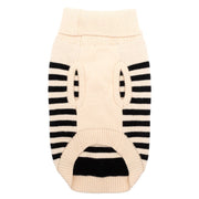 Cream/Black Stripe Turtleneck Sweater