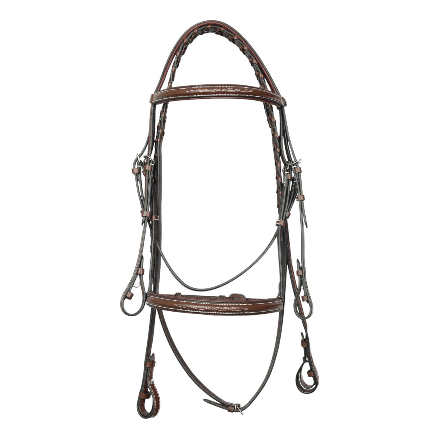 Henri de Rivel Pro Fancy Raised Comfort Crown Padded Bridle With Fancy Raised Reins - image 3