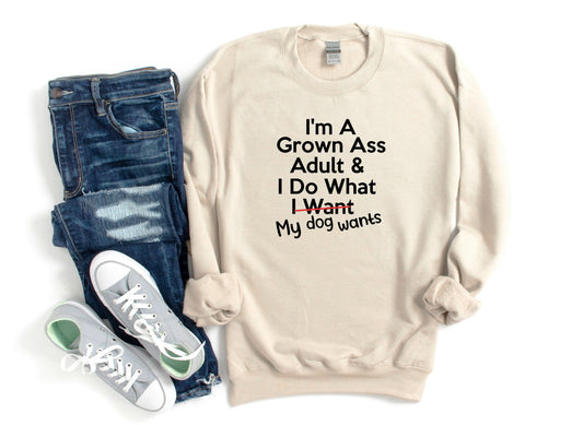 Sweatshirt | Unisex Crew Neck | Crewneck Sweatshirt | People Shirt | GROWN ADULT, Dog Mom - Southlake Paws