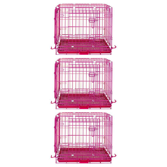 24-42" Collapsible Pink Dog Crate RED24-42