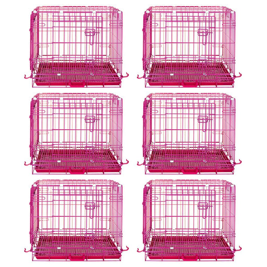 24-42" Collapsible Pink Dog Crate RED24-42