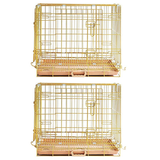 24-42" Collapsible Copper Gold Dog Crate GLD24-42