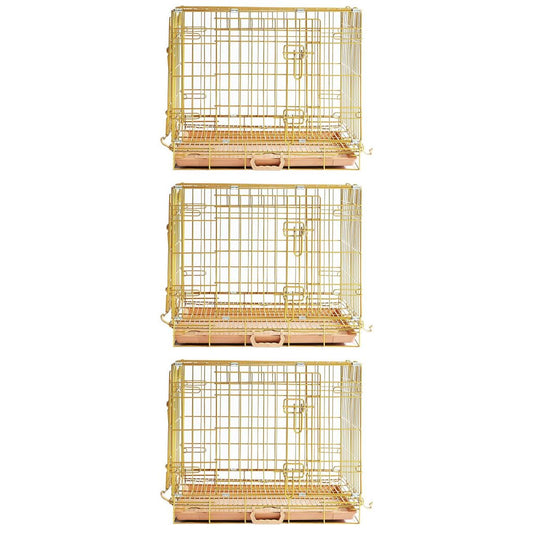 24-42" Collapsible Copper Gold Dog Crate GLD24-42